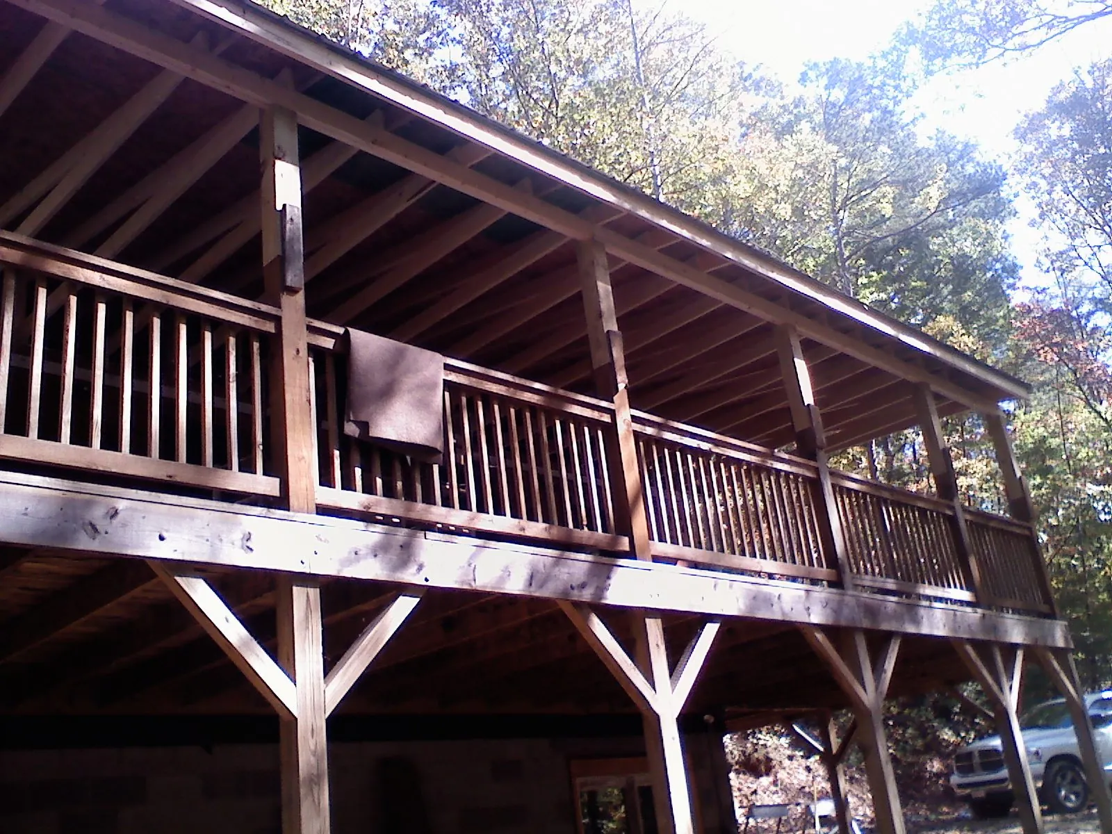 Timber framing under a new elevated porch and deck — Roof Leak Repair in Rittman by Roofing Brothers